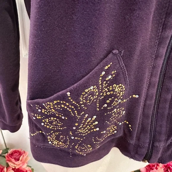 Purple Embellished Women's Jacket - Picture 4 of 8